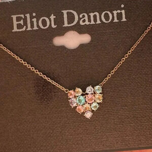 Eliot Danori MultiColor Heart Gold Necklace NWT